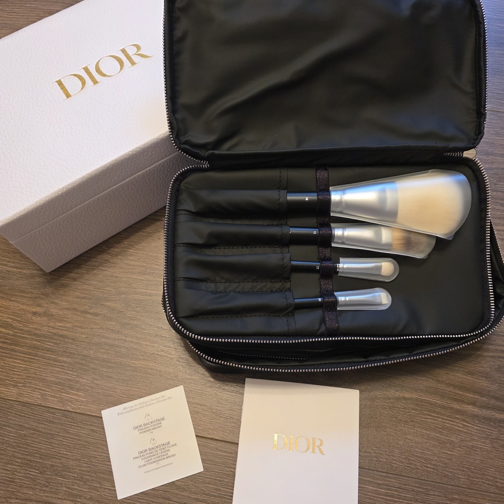 Dior Makeup Brush Set in Black with Silver-Tone Brushes